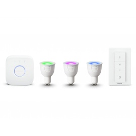 Philips Hue Kit de Démarrage White And Color Ambiance  3 X GU10 6,5 W [Pont et Interrupteur avec Variateur Inclus] - Fonction