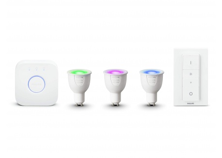 Philips Hue Kit de Démarrage White And Color Ambiance  3 X GU10 6,5 W [Pont et Interrupteur avec Variateur Inclus] - Fonction