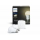 Philips Hue Kit de Démarrage Blanc avec 2 x E27 9 W [pont inclus] - Fonctionne avec Alexa