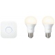 Philips Hue Kit de Démarrage Blanc avec 2 x E27 9 W [pont inclus] - Fonctionne avec Alexa