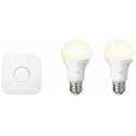 Philips Hue Kit de Démarrage Blanc avec 2 x E27 9 W [pont inclus] - Fonctionne avec Alexa