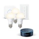 Philips Hue Kit de Démarrage Blanc avec 2 x E27 9 W [pont inclus] - Fonctionne avec Alexa