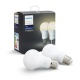 Philips Hue Kit de Démarrage Blanc avec 2 x E27 9 W [pont inclus] - Fonctionne avec Alexa