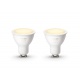 Philips Hue Pack de 2 ampoules connectées White ambiance GU10 - Fonctionne avec Alexa
