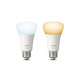 Philips Hue Pack de 2 ampoules connectées White Ambiance E27 - Fonctionne avec Alexa